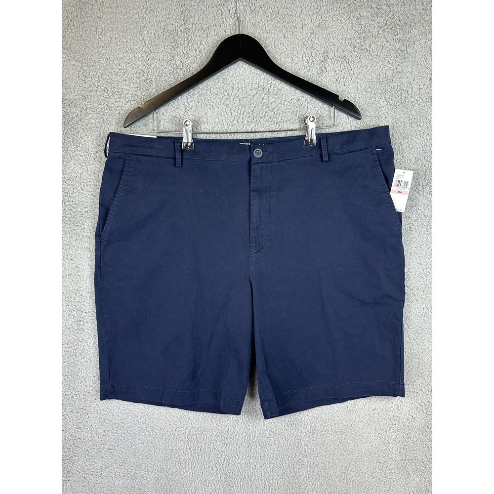 Izod Saltwater Shorts Mens 40 Navy Blazer Stretch Flat Front Classic Summer Golf